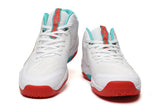ASICS White and Aqua Indoor Court Sneakers