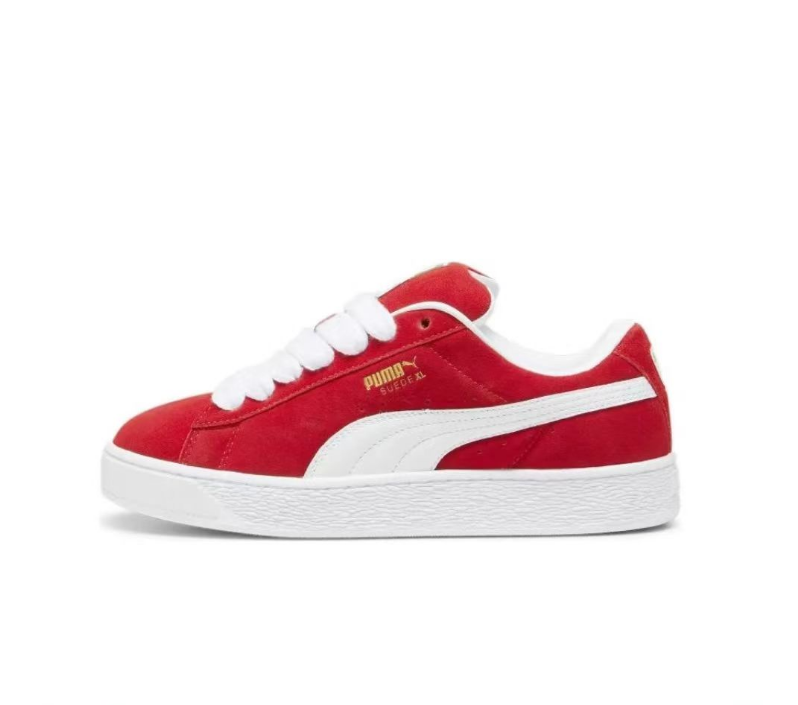 PUMA Suede XL Red and White Sneakers