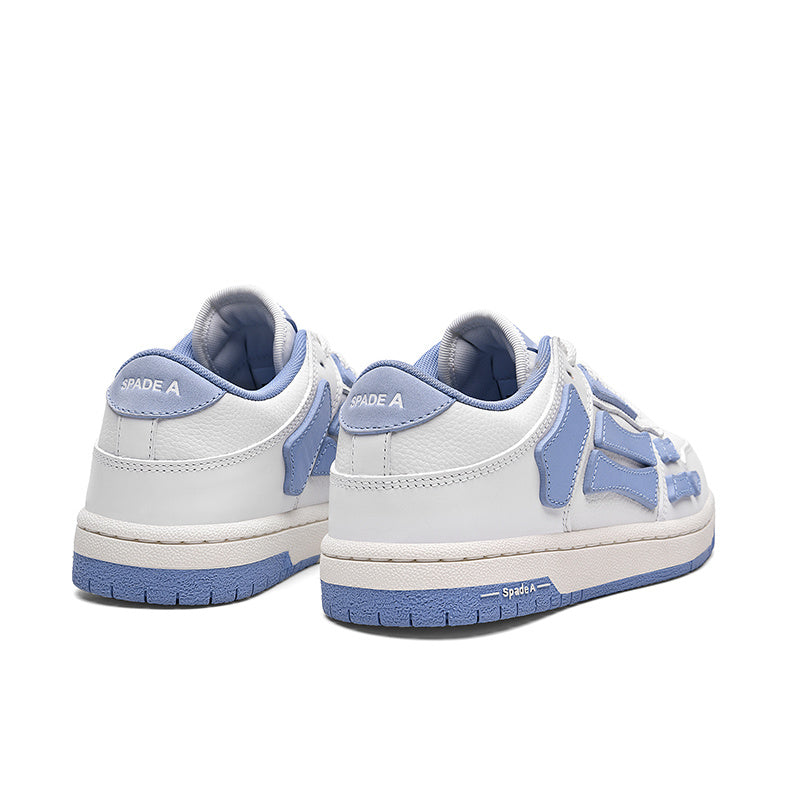White and Light Blue Low-Top Sneakers MFS003-113