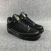 Air Jordan 3 BHM Black and Metallic Gold High-Top Sneakers