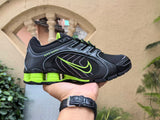 Nike Shox Black and Volt Green Sneakers