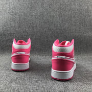 Air Jordan 1 Mid White Pink Sneakers 555112-611