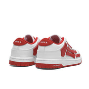 White and Red Low-Top Sneakers MFS003-124