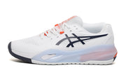 ASICS White and Orange Court Sneakers