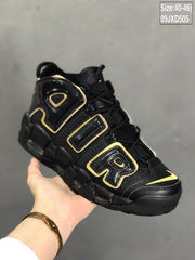 Nike Air More Uptempo Black and Yellow Sneakers 09JXD505