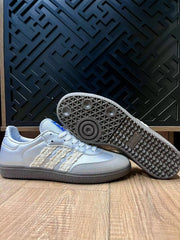 adidas Samba Sneakers Silver White Lace Stripes