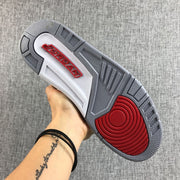 Air Jordan 3 Retro White Red High-Top Sneakers