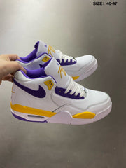 Nike Air Flight 89 High-Top Sneakers White Purple Yellow