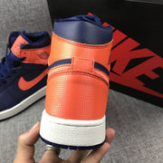 Air Jordan 1 Mid Blue Orange Sneakers AH7389-408