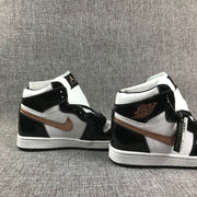 Air Jordan 1 High Black, White and Bronze Sneakers