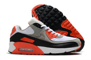 Nike Air Max 90 White Black Grey and Orange Sneakers