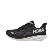 HOKA Clifton 9 Black and White Running Shoes