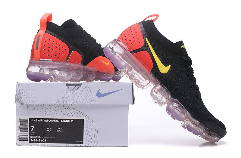 Nike Air VaporMax Flyknit 2 Black and Yellow Sneakers