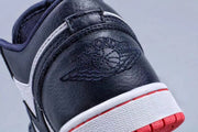 Jordan 1 Low Midnight Navy White Red Sneakers