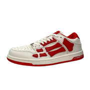 White and Red Low-Top Sneakers MFS003-124