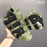 Nike Air More Uptempo Sneakers in Olive and Black