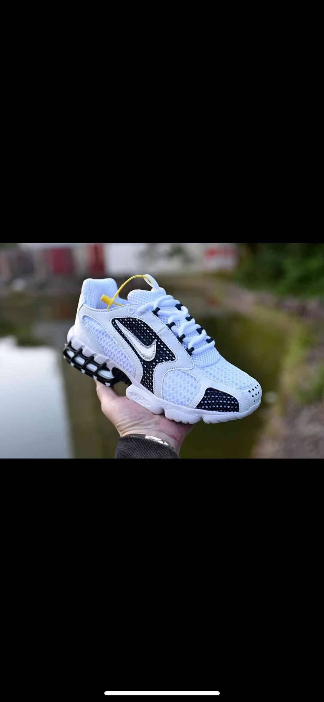 Nike White and Black Running-Style Sneakers