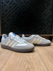 adidas Samba Sneakers Silver White Lace Stripes