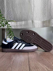 Adidas Samba Sneakers in Black, White and Gum
