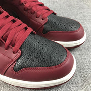 Air Jordan 1 Mid Black and Burgundy Sneakers 554724-601