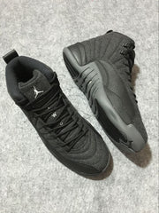 Air Jordan 12 High-Top Sneakers in Black and Grey