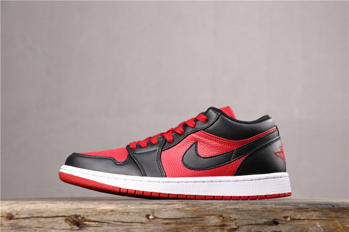 Nike Air Jordan 1 Low Black Red Sneakers 553558-610