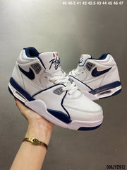 Nike Air Flight 89 White Navy Basketball Sneakers