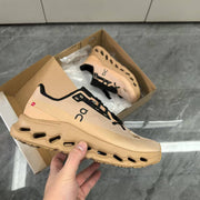 On Running Shoes in Beige and Black