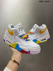 Nike Air Jordan 4 White Multicolor Sneakers