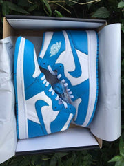 Air Jordan 1 High Sneakers in Blue and White