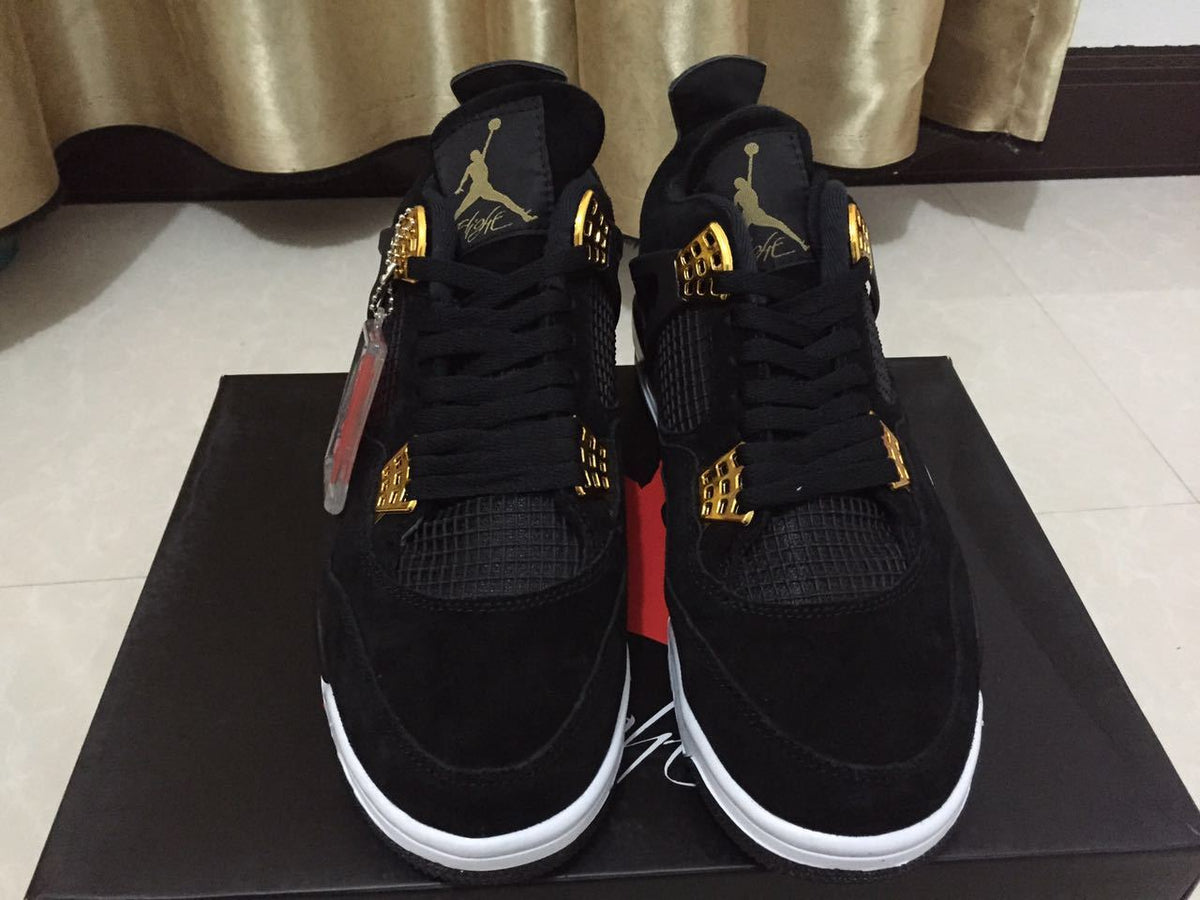 Jordan 4 Black and Gold High-Top Sneakers