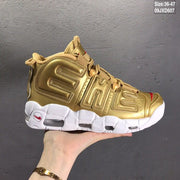 Nike Air More Uptempo Gold Sneakers 09JXD607