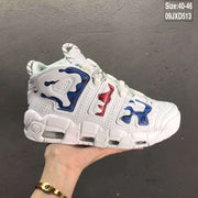 Nike Air More Uptempo White Blue Red Sneakers 09JXD513