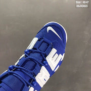 Nike Air More Uptempo White Blue Basketball Sneakers 09JXD823