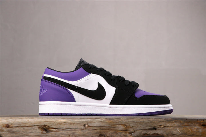 Jordan 1 Low Black White Purple 553558-125
