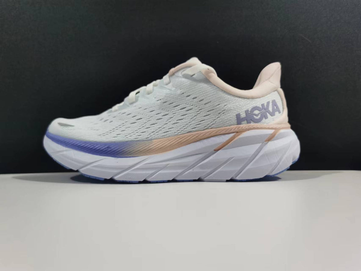 HOKA Women's White and Purple Running Sneakers