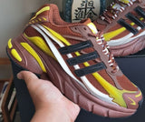 Brown and Yellow Chunky Mesh Sneakers