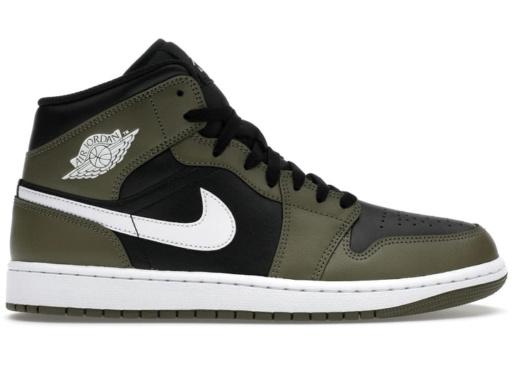 Jordan 1 Mid Black White Olive