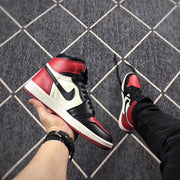 Air Jordan 1 High Black Red Toe Sneakers