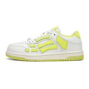 AMIRI Bone Low-Top Sneakers in White and Neon Green