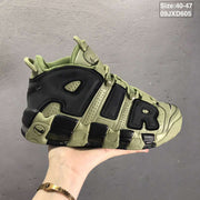 Nike Air More Uptempo Sneakers in Olive and Black