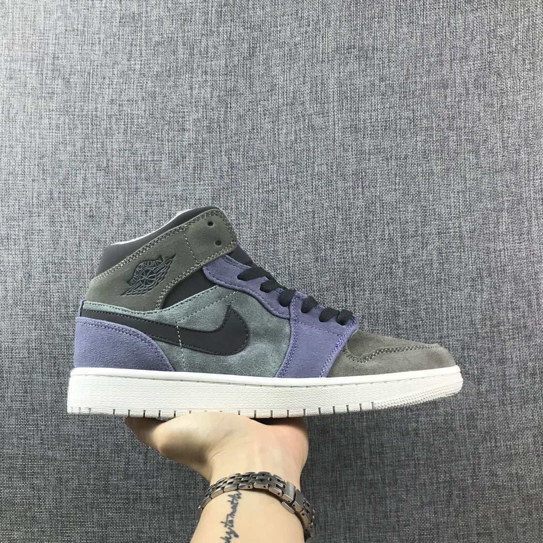 Jordan 1 Mid SE Sneakers Grey Purple 852842-203