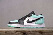 Air Jordan 1 Low Emerald Rise Black and Mint Green 553558-117