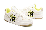 MLB Chunky Low-Top Sneakers in White and Neon Yellow