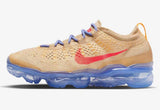 Nike Air VaporMax Flyknit Sneakers in Tan and Blue