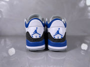 Jordan 3 Retro White and Royal Blue Sneakers