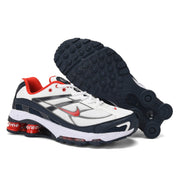 Nike Shox Ride 2 Sneakers in White, Gray and Red