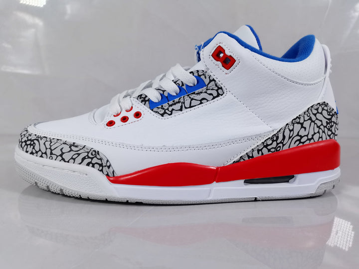 Jordan 3 Retro White Red Blue Sneakers